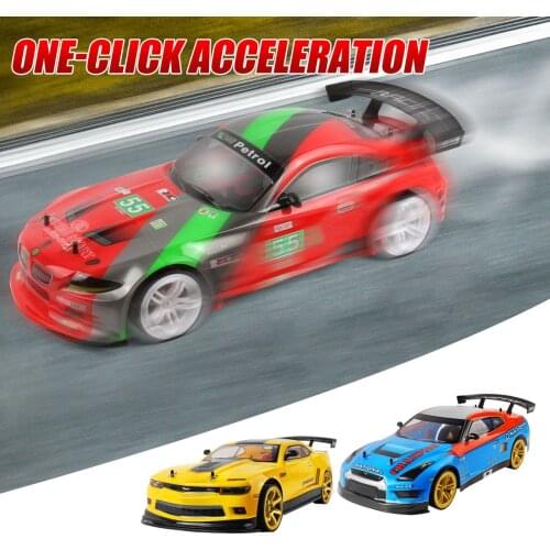 1:10 70km/h 2.4G RC Car Toys 4WD Double Battery High Power LED Rc Headlight Racing Truck High-speed Sport Car Model Electric Toy