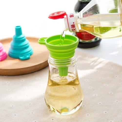1PC Folding Food-grade Silicone Telescopic Long-necked Funnel for Liquid Dispensing Small Funnel