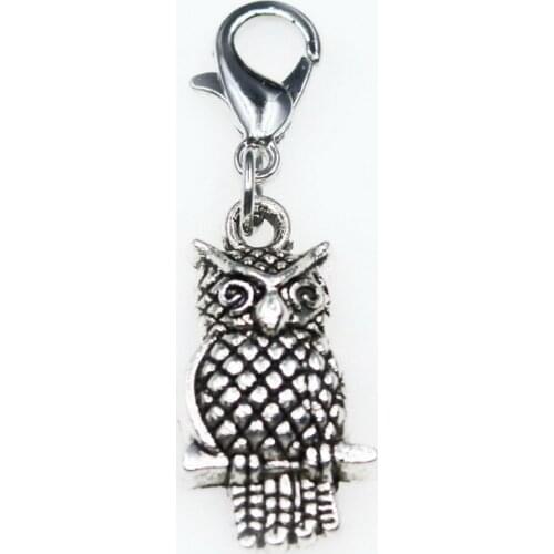 Animal Owl 10pcs/lot Dangle Charms Lobster Clasp DIY Bracelet Bangles Necklace Pendants Jewelry Hanging Charms