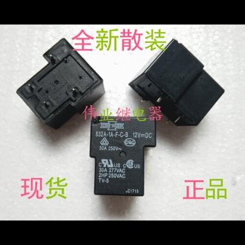 2pcs/lot 832A-1A-F-C-B 12VDC New Relay 4 PIN A set of normally open