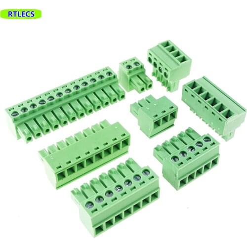 200pcs 2 3 4 5 6 7 8 9 10 11 12 13 14 15 16 Pin 3.81 mm 0.150" Terminal Block Plug Female Screw Wire Plug-in Pluggable Type