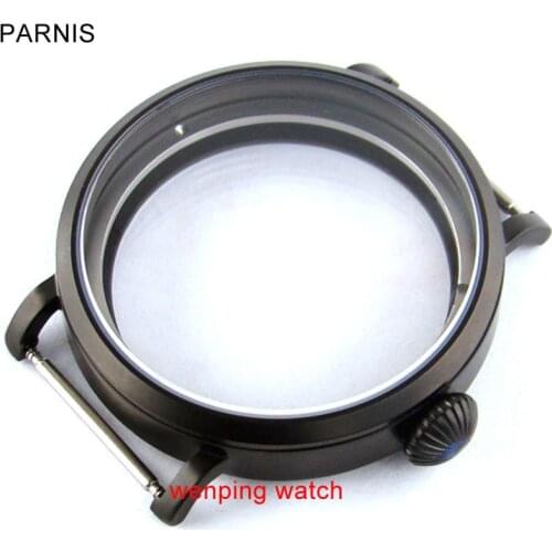 46mm PVD black Steel case big fit Asia ST3600 eta 6497/6498 Manual refining watch