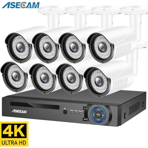 Super 4K 8MP H.265 POE NVR Kit CCTV Security System Outdoor HD IP Camera P2P 8ch Video Surveillance Set