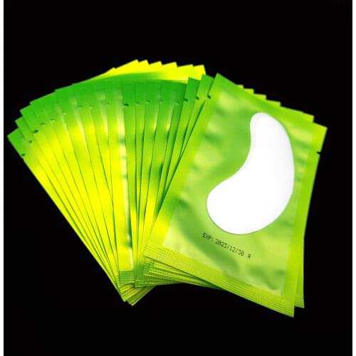 50pairs green New Paper Patches Eyelash Under Eye Pads Lash Eyelash Extension Paper Patches Eye Tips Sticker Wraps Make Up Tools