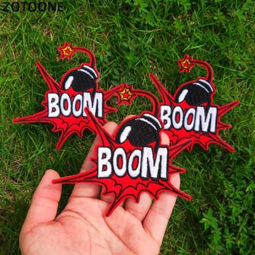 Bomb Explosion Embroidered Patches for Clothing Ironing on Jeans Stripes Stickers Custom Badges Patch Creative DIY Boom Applique