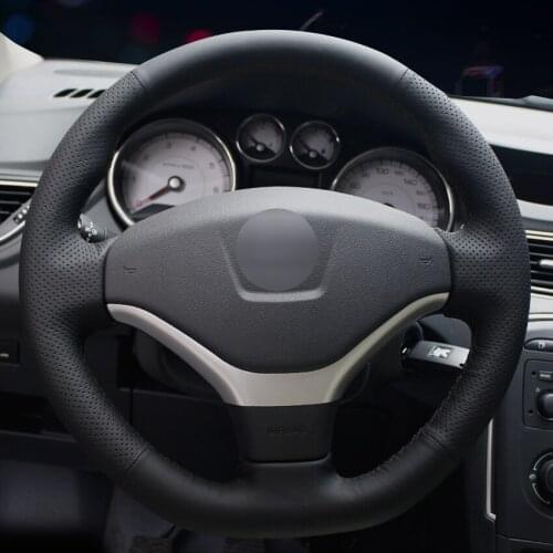 Black Artificial Leather Car Steering Wheel Cover for Peugeot 308 2012 2013 2014