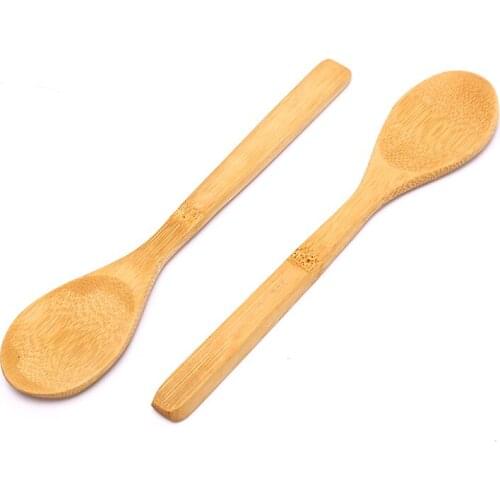 Wooden Soup Spoon Kitchen Cooking Teaspoons Condiment Utensil Coffee Scoops Kid Ice Cream Sugar Spoon Tableware Tool