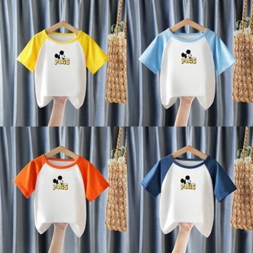 Kids T-shirt Disney Cartoon Mickey Tops For Girls Costume Summer Fashion Childrens Short Sleeve Tops Tee 2-8T Boys Clothes