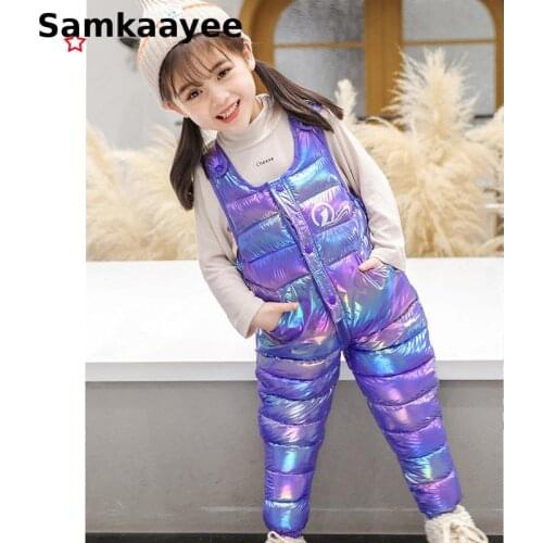 2-7y Kids Overalls Girls Boys Jumpsuit Winter Children Warm Pants Baby Thick Trousers Solid Clothes Casual Rompers Dungarees y41