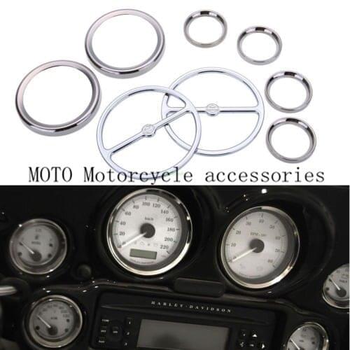For Harley Ultra Classic Touring Electra Glide Street Glide Road Glide 96-13 Stereo Accent+Speedometer+Speaker Trim Ring Set