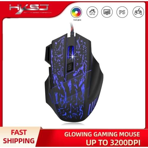 Crack glows Wired Gaming Mouse 3600DPI Adjustable 7 Buttons Cable USB LED Optical Gamer Mouse For PC Computer Laptop Mice