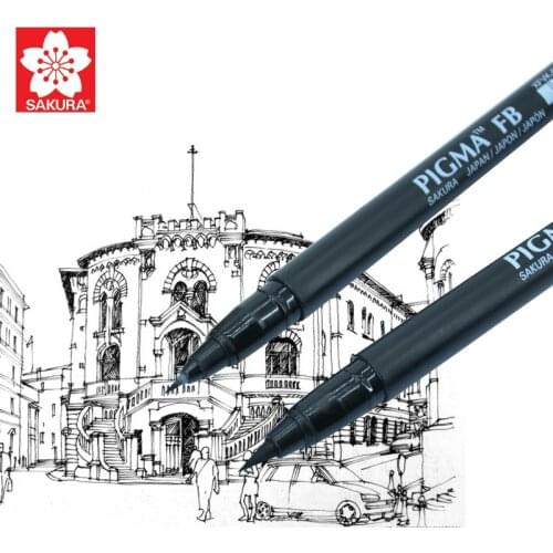 Calligraphy & Sketch! Japan Sakura Soft Brush Pen PIGMA Black Ink Fine/Medium/Bold Tip XFVK