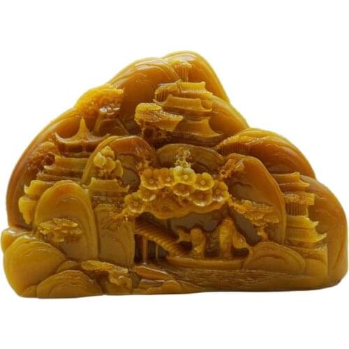 Chinese Shoushan stone carving decoration of the old Statue