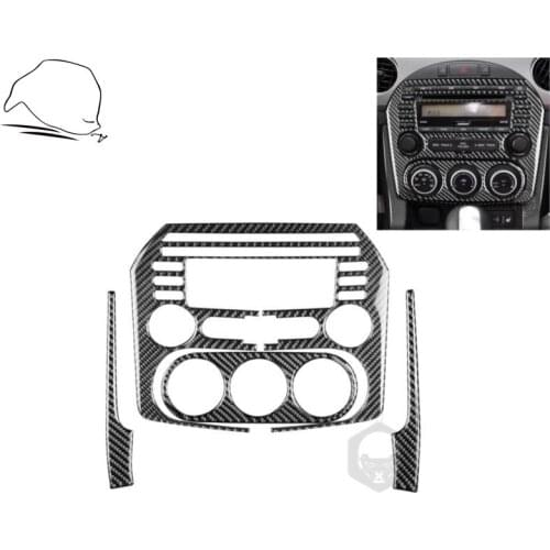 For Mazda MX-5 Miata Center Control Carbon Fiber Sticker Set AC CD Radio Panel Frame Trim 2009-2015 MX5 Roadster Car Accessories