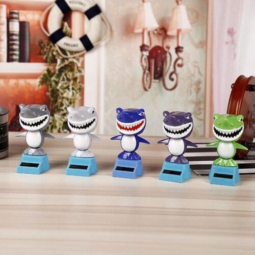 50% Hot Sales Cartoon Shark Solar Shake Head Doll Car Vehicle Dashboard Decor Ornament Gift