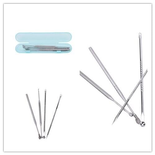 4pcs/set Ear Care Tools Remover Tool+Ear Wax Stick Kit Set Blackhead Pimple Comedone Acne Extractor Wholesale Hot