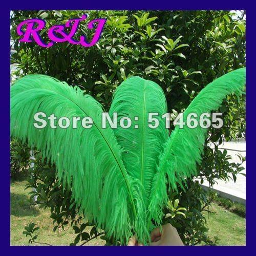 Wholesale 20PCS 26-28inch 65-70cm green OSTRICH drab FEATHER real ostrich plumage EMS Free Shipping