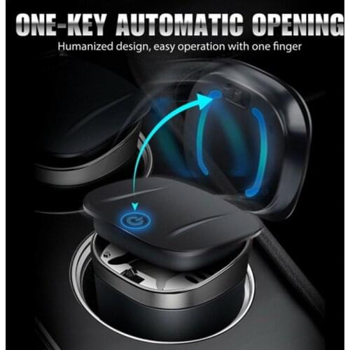 Electric Car Ashtray With LED Ambient Light Multi-Scene Application Portable Ashtray Washable Cigarette Holder With Lid Car Good