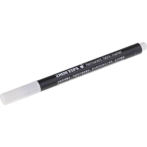 2Pcs Permanent Fabric Marker Pens for Textile Clothes T-Shirt Cloth Shoes , Black White, DIY Sewing Tools