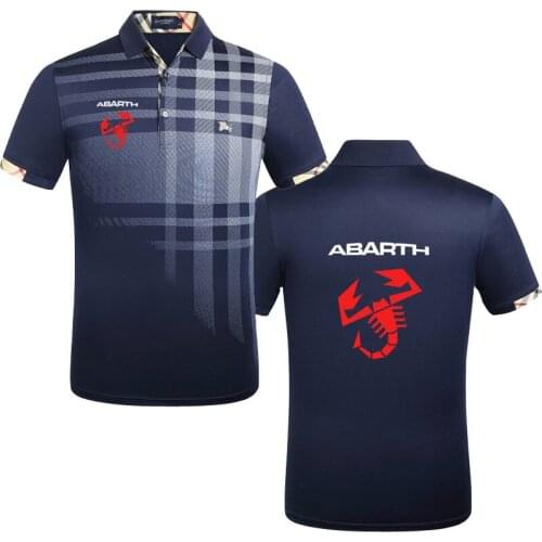 2021New polo shirt top Abarth logo Anime print Summer Business casual tops Harajuku Mens polo shirt high quality Short Sleeve