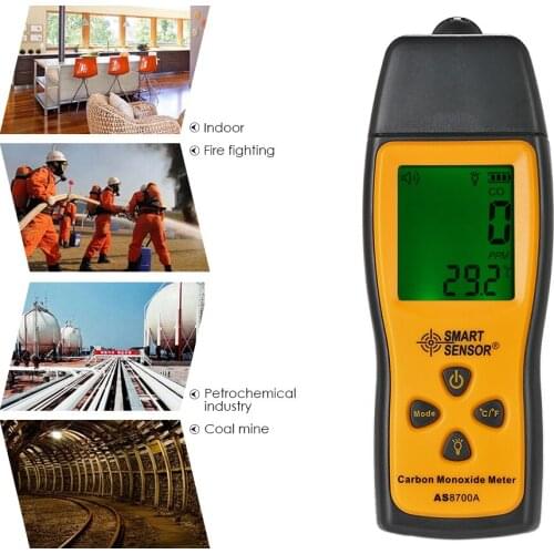 AS8700A Handheld Carbon Monoxide Tester Meter CO Gas leak Detector Gas Analyzer Leakage gauge Range 1000ppm Sound Light Alarm