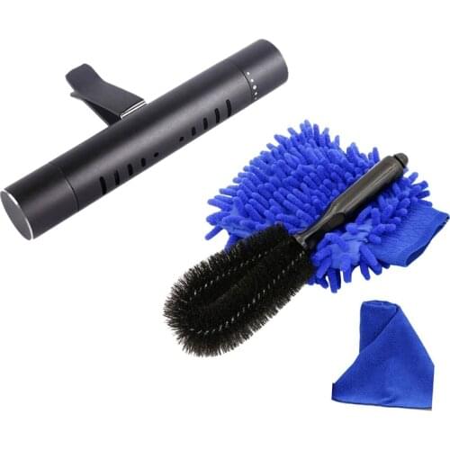 Car Wheel Cleanning Brush,Wheel and Component Brush & Car Air Freshener Solid Perfume Diffuser