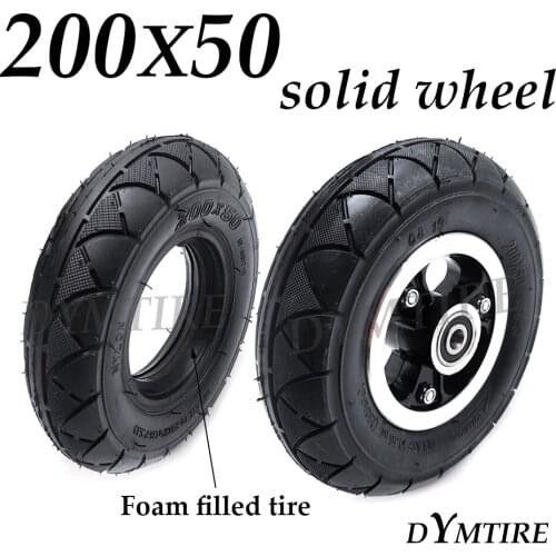 200x50 Wheel Foam Filled Solid Tire for Mini Scooter Front Wheel 8 Inch Explosion-Proof Tubeless Tyre Replacement Accessories