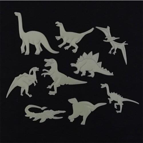 9Pcs/Bag Dinosaur Luminous Stickers Stereo 3D Fluorescent Stickers Cool Funny Sticker Glow In The Dark For Kids Cartoon Dino New