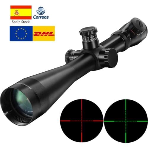 6-24X50 M1 Tactical Rifle Scope Hunting Optics Scope Red and Green Dot Fiber Reticle Long Eye Relief Rifle Scopes