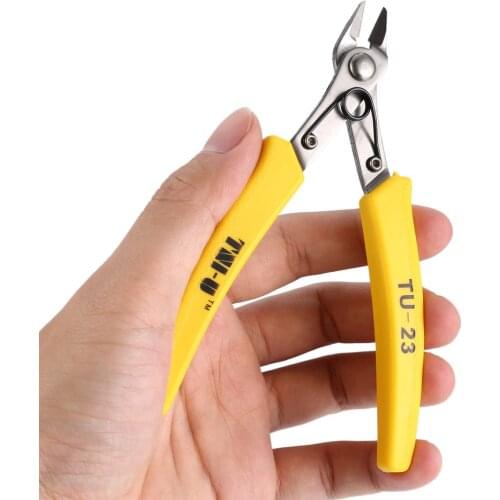 TNI-U TU23 Diagonal Plier Cutter Cutting Copper Cable Wire Repair Clamp DIY Electronic Mini Hand Tool Shear Snip Nipper