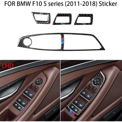 Carbon fiber car interior window lift button decoration, suitable FOR BMW F10 5 series (2011-2018) Sticker