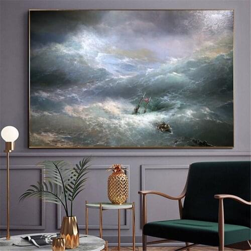 Ivan Aivazovsk Vintage Painting Poster Canvas Print Classic Landscape Painting Retro Wall Art Home Decoration Replica