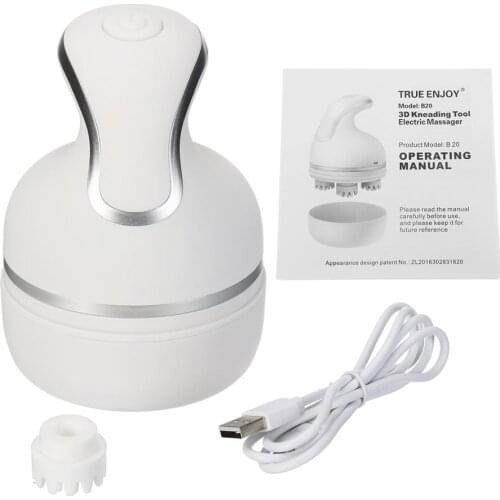 Waterproof Electric Head Massager Wireless Scalp Massage for Hair Growth Body Deep Tissue Kneading Vibrating Health Care Device