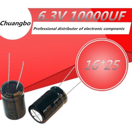 5pcs/ 16*25 10000UF 6.3V High Frequency Low Impedance Aluminum Electrolytic Capacitor 10000uf 6.3v 20