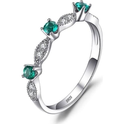Natural Green Emerald Gemstone Rings for Women Genuine 925 Sterling Silver Color Birthstone Ring Romantic Gift Fine Jewelry