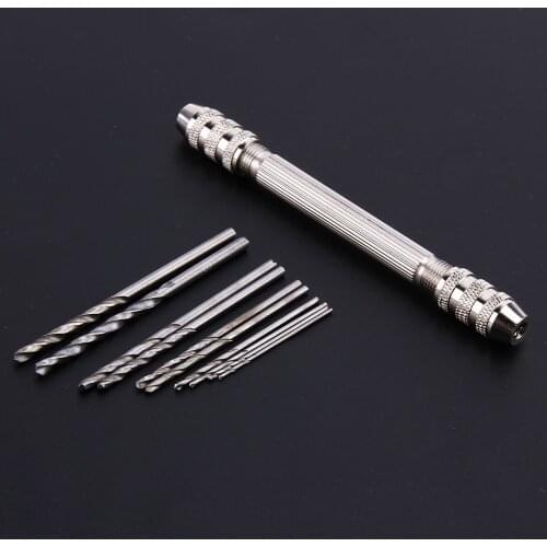 0.5-3.2mm Mini Manual Aluminum Hand Drill High Speed Steel Hand Drill Chuck Twsit Micro Drill Bit Tool