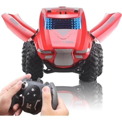 1:16 Remote Control Racing Stunt Dump Truck One Button Music Open Door Remote Control Off-Road Car Model Childrens Toy Gift
