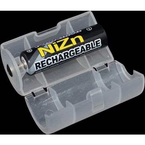 1/2/5Pcs Transparent White Plastic AA to D Size Cell Battery Conversion Adapter Switcher Battery Converter Case Holder Box