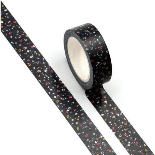 1PC 15MM*10M Black Colorful Stone Designs Washi Tape Sticky Adhesive Tape Scrapbooking Album DIY Decorative PaperTape washi tape