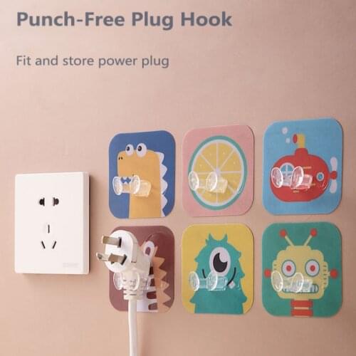 1pcs Bathroom Wall Storage Hooks Strong Adhesive Hook Power Plug Socket Hanger Holder Wall Mounted Self Sticky Hooks Kitchen