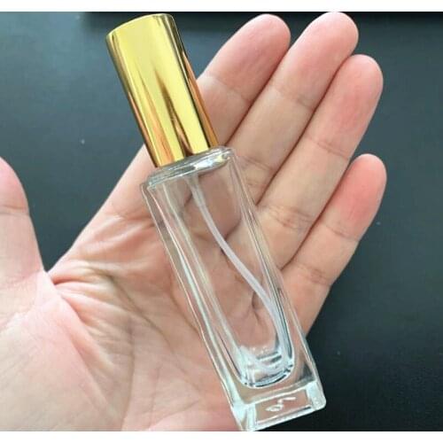 10pcs Empty18ml Clear Glass Perfume Sprayer Atomizer Bottle with Gold Cover Cosmetic Liquid Container