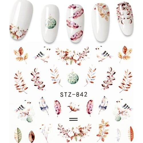 3D Stickers for Nails Designs Cake Plant Cartoon Pattern Manicures Sliders Nail Art Decorations winter Sticker Decal
