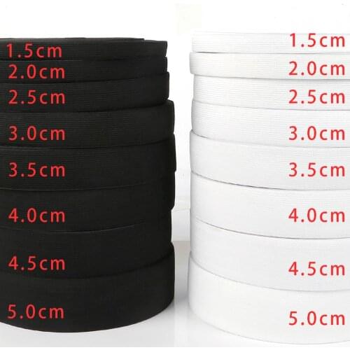 6-50mm 5yards Black/White Flat Thin Wide Elastic Rubber Band Clothing Accessories Nylon Webbing Garment Sewing Accessories