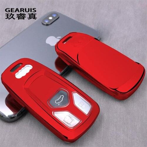 Car Styling TPU Key Cover Case Shell Bag Protective Key Ring Stickers for Audi A4 B9 A5 S5 Q7 TT Q5L Interior Auto Accessories