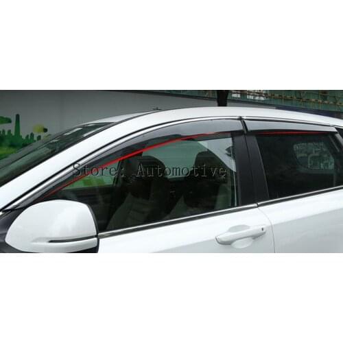 4PCS Plastic Exterior Side Window Deflector For Honda CR-V CRV 2017-2018