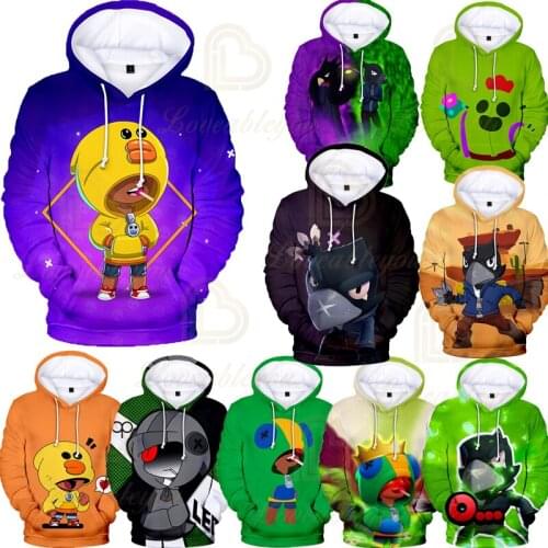 Game Star Costume Hoodie Clothing Kids Leon Crow Spike 3D Print Children Casual Sweatshirt Pullover Men Boy Girls Clothes Darryl