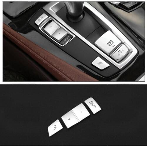 For BMW 5 6 7 Series F10 F18 GT F07 2011-2017 3pcs ABS Chrome Car Handbrake Gear Shift Panel Left Side Button Cover Sticker Trim