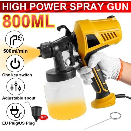 Drillpro Electric Spray Gun 220V 110V High Power Home Electric Paint Sprayer Airbrush Gun 800ml for Car Furniture Spraying