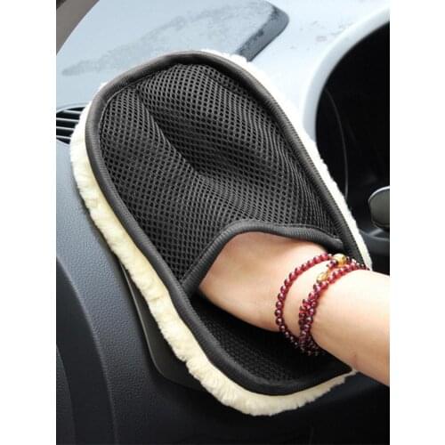 Car Washing Dusting Fleece Velvet Gloves Wiping For Liquid Shampoo Polishing Microfiber Cloth Car Cleaning Sponge Dusting Gloves