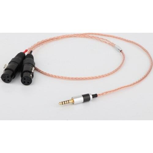 Hifi Audio OCC Cable 4.4mm Gold Plated Carbon Fiber Male Plug to 2XLR Female Plug Cable Hi-end AUX Cord